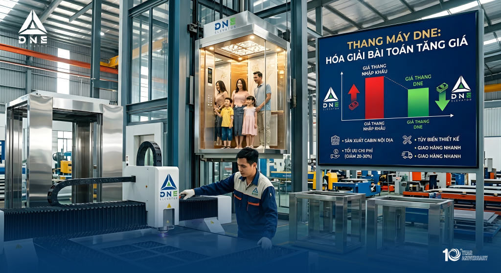 Xưởng sản xuất cabin thang máy hiện đại của Công ty Thang máy Đại Nghĩa giúp tối ưu chi phí cho khách hàng.